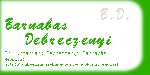 barnabas debreczenyi business card